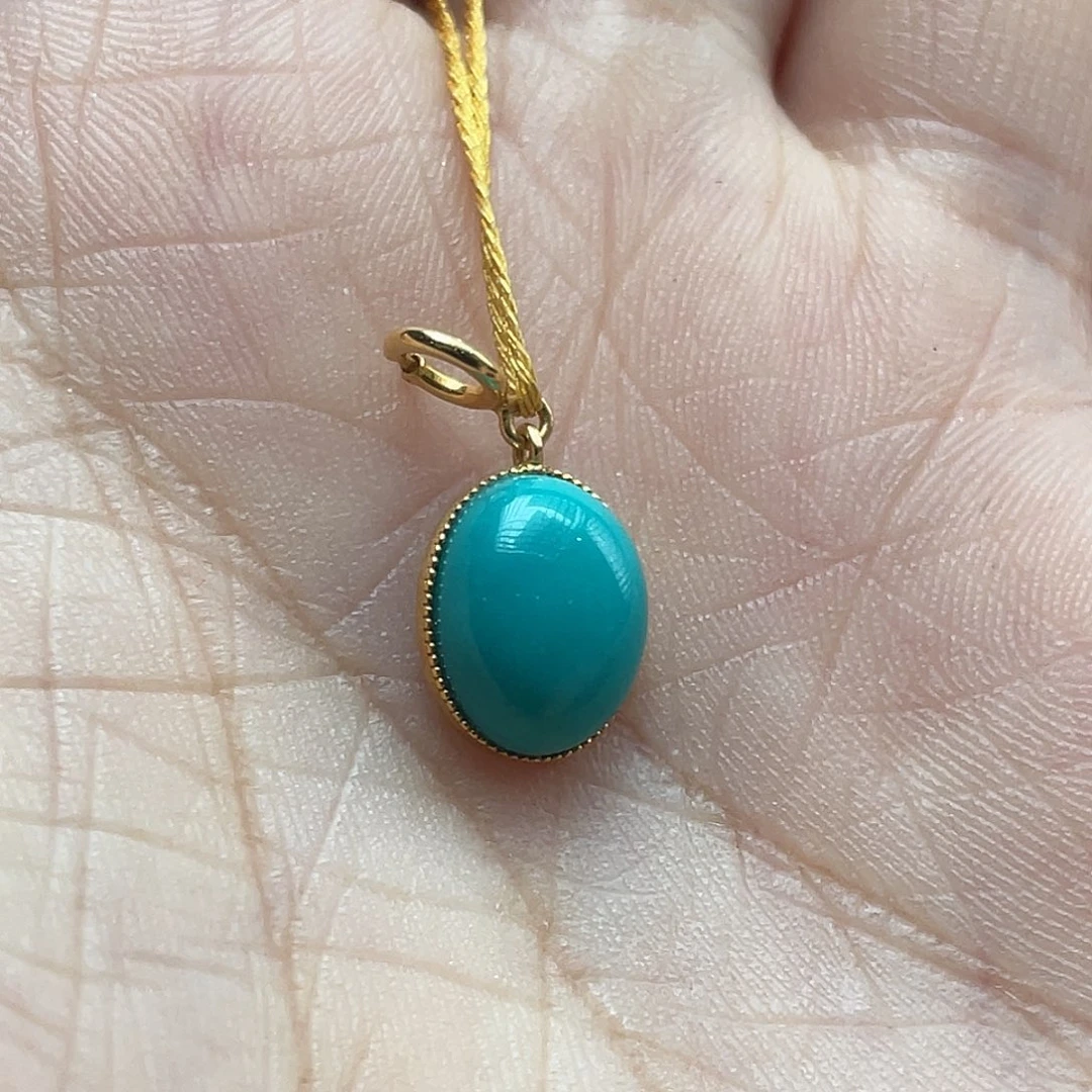 绿松石18K金镶嵌颈饰