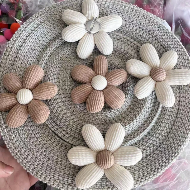沐润窗帘配件带别针装饰两色六瓣花小花朵