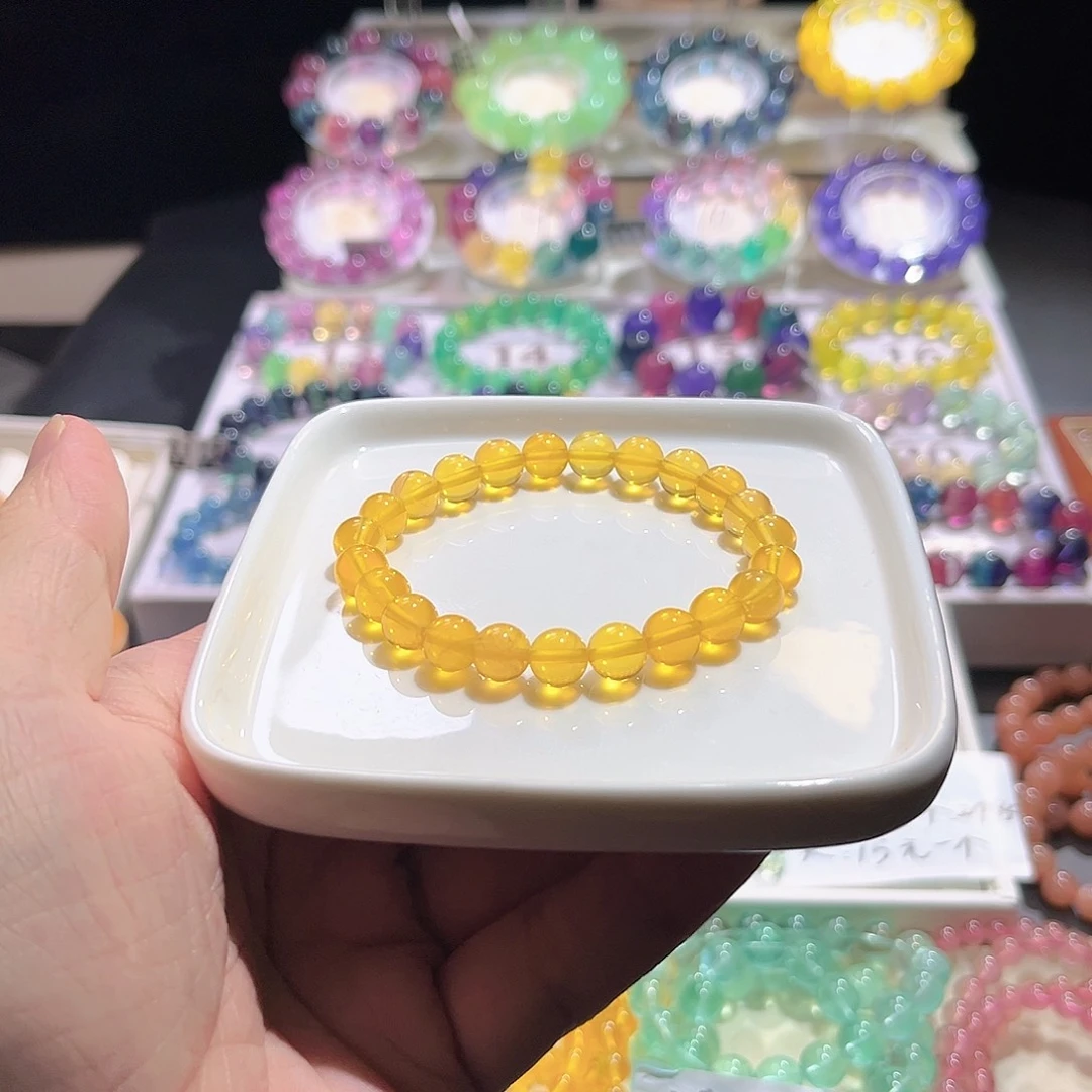 未镶嵌萤石手链8mm暴力黄