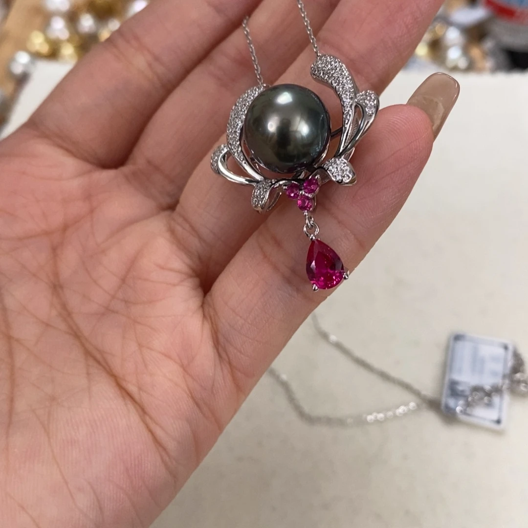 银S925镶嵌海水珍珠颈饰