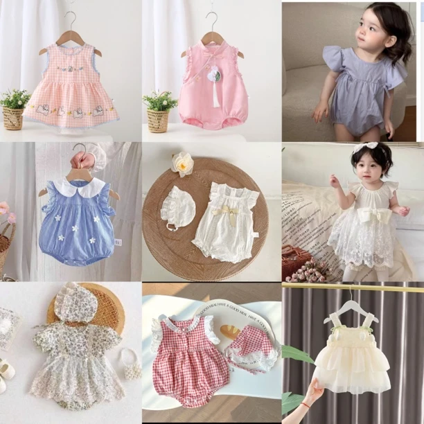 101-300婴儿夏装新生儿夏季超萌连体哈衣女宝宝甜美风裙子爬爬服