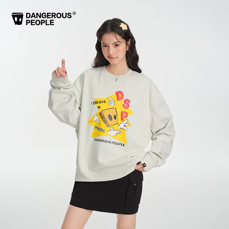 Dangerouspeople薛之谦dsp魔术小D数码发泡印宽松百搭潮圆领卫衣