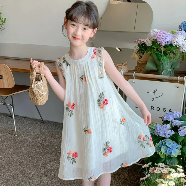 女童连衣裙夏季薄款2025新款洋气大童夏装公主裙夏天雪纺儿童裙子