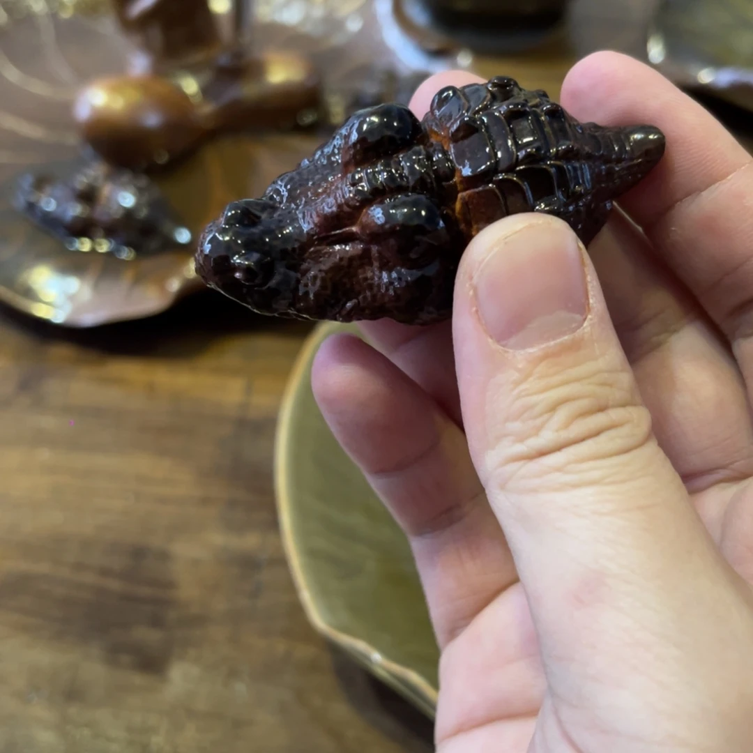 毛***生琉璃手工艺品龙泉青瓷鳄鱼