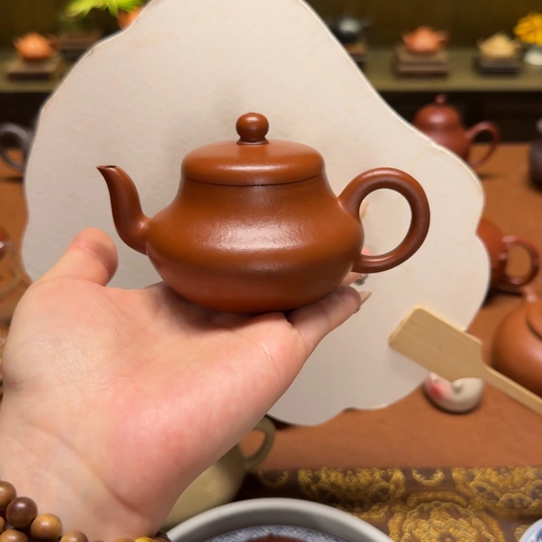紫砂茶壶150cc，小煤窑朱泥，全手工制作