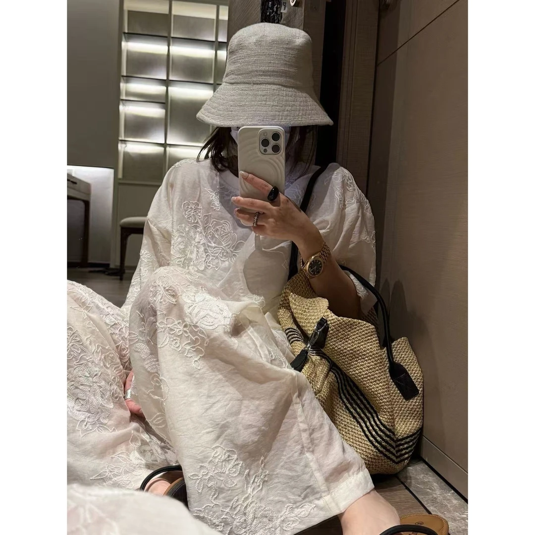 SP 重工刺绣宽松短袖t恤女夏款慵懒松弛感显瘦休闲上衣t