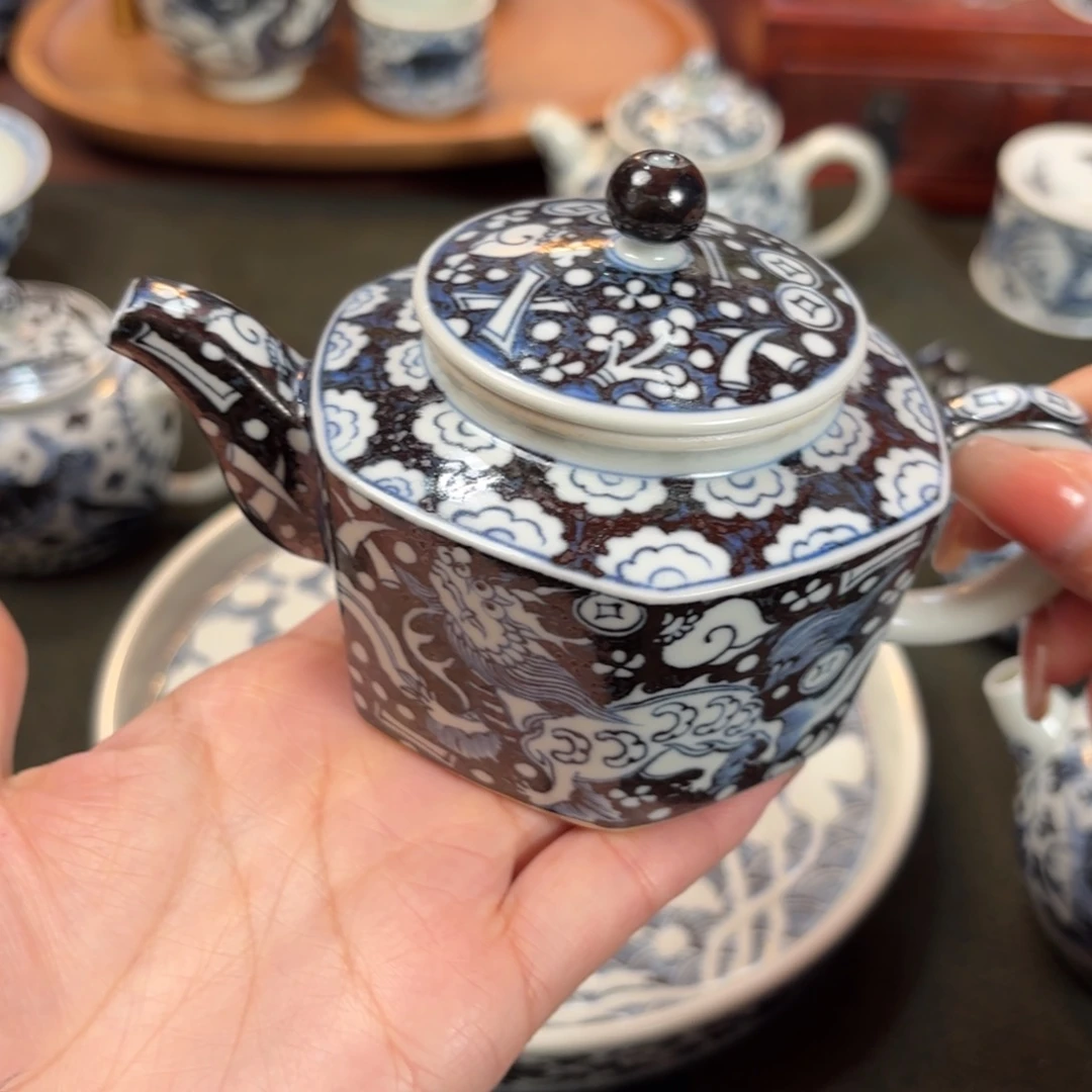 陶蓝底瑞兽壶博陵造物