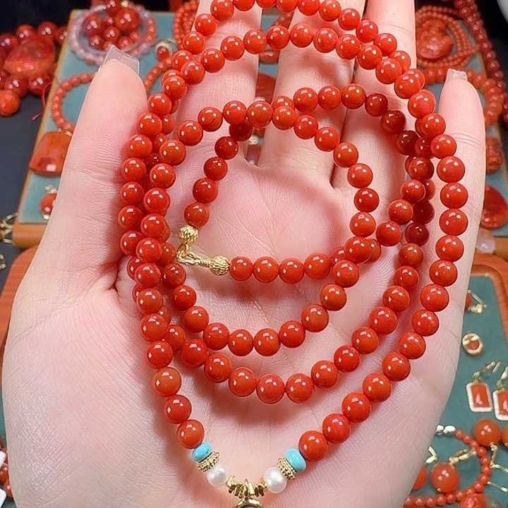 南红玛瑙未镶嵌5.3毛衣链