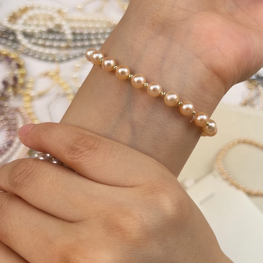 颈饰18K金镶嵌淡水珍珠5-6mm