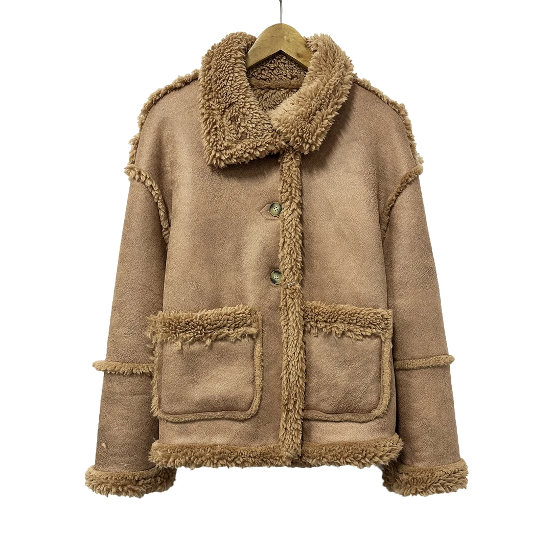 秋冬新品！女士秋冬季皮毛一体立领外套E638