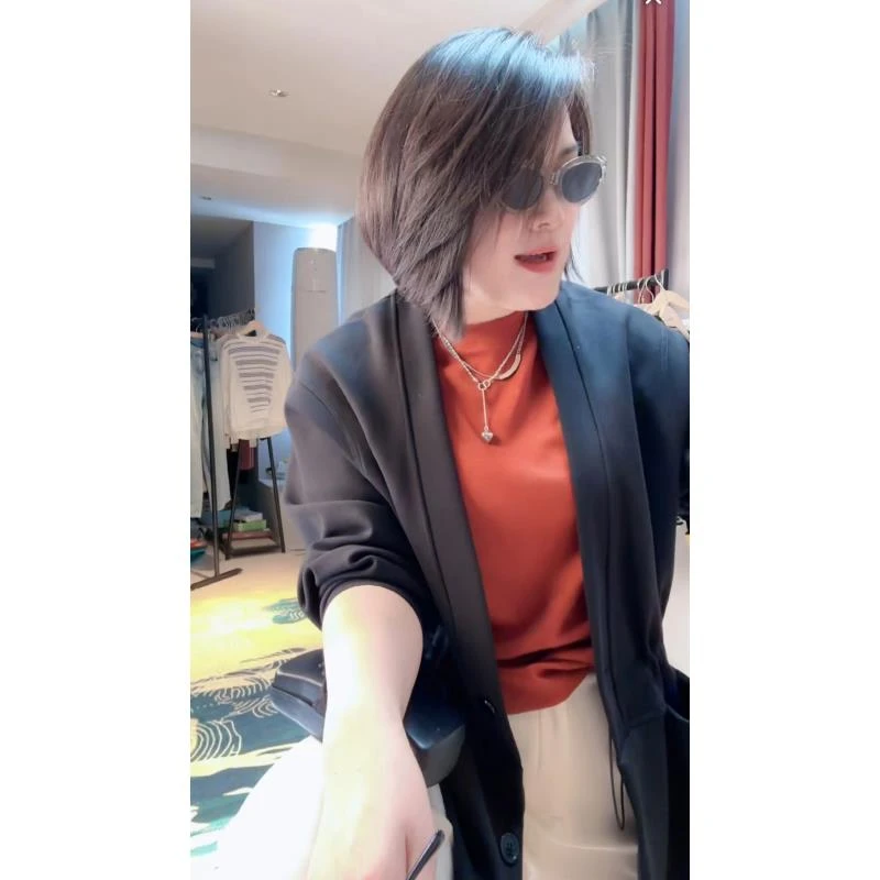 【虎虎生威】-老虎头宽松休闲抽绳外套百搭黑色女上衣