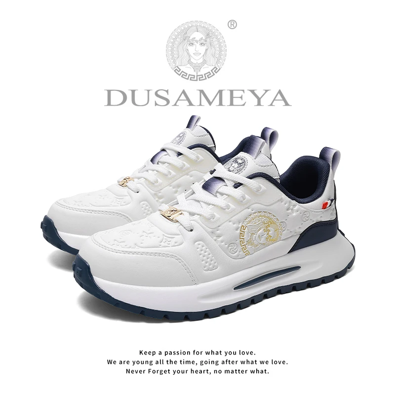 DUSAMEYA/杜莎米娅秋冬新款休闲鞋轻奢全皮面男女鞋增高运动潮鞋