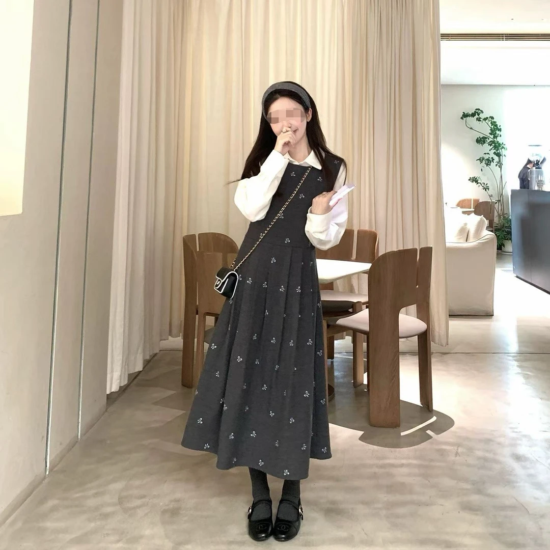 《大亭家》新款大码韩系时尚减龄衬衫连衣裙套装遮肉显瘦气质百搭