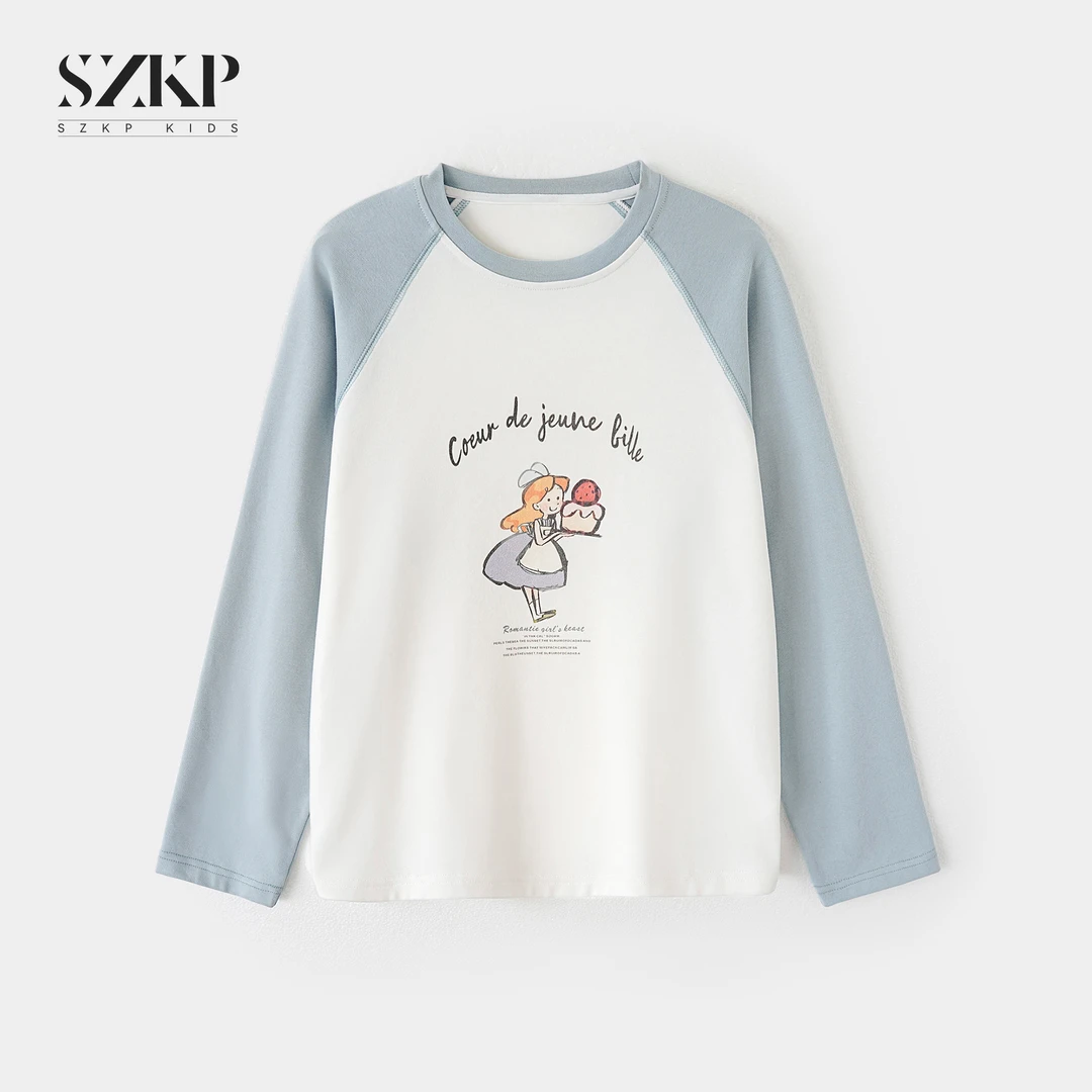 SZKP女童秋装2025新款长袖上衣中大童儿童内搭T恤衫YNYQ552440