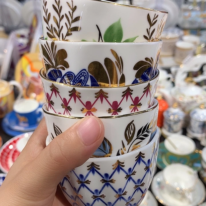 瓷片五个杯五个杯