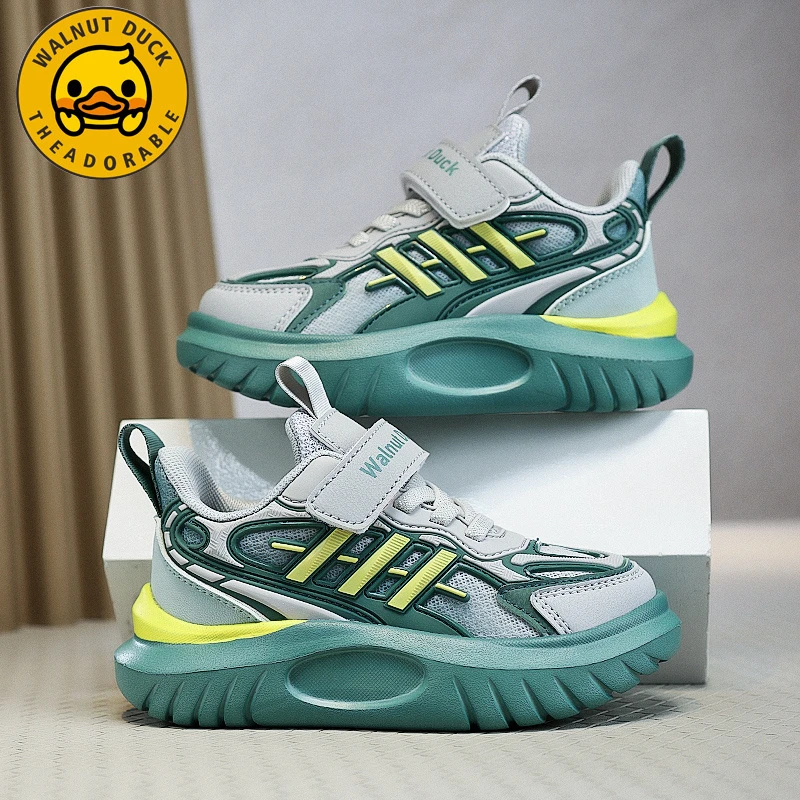 小黄鸭男童鞋子网面软底2025春季新款男孩防滑学生透气儿童运动鞋