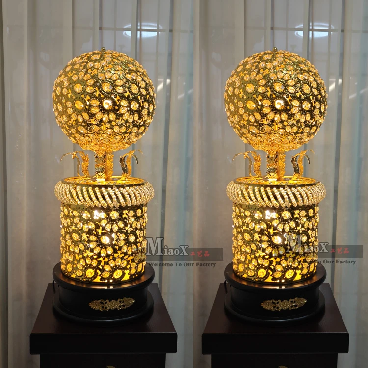 热销家居佛堂简约轻奢轻奢手工个性创意欧式75厘米旋转水晶球柱