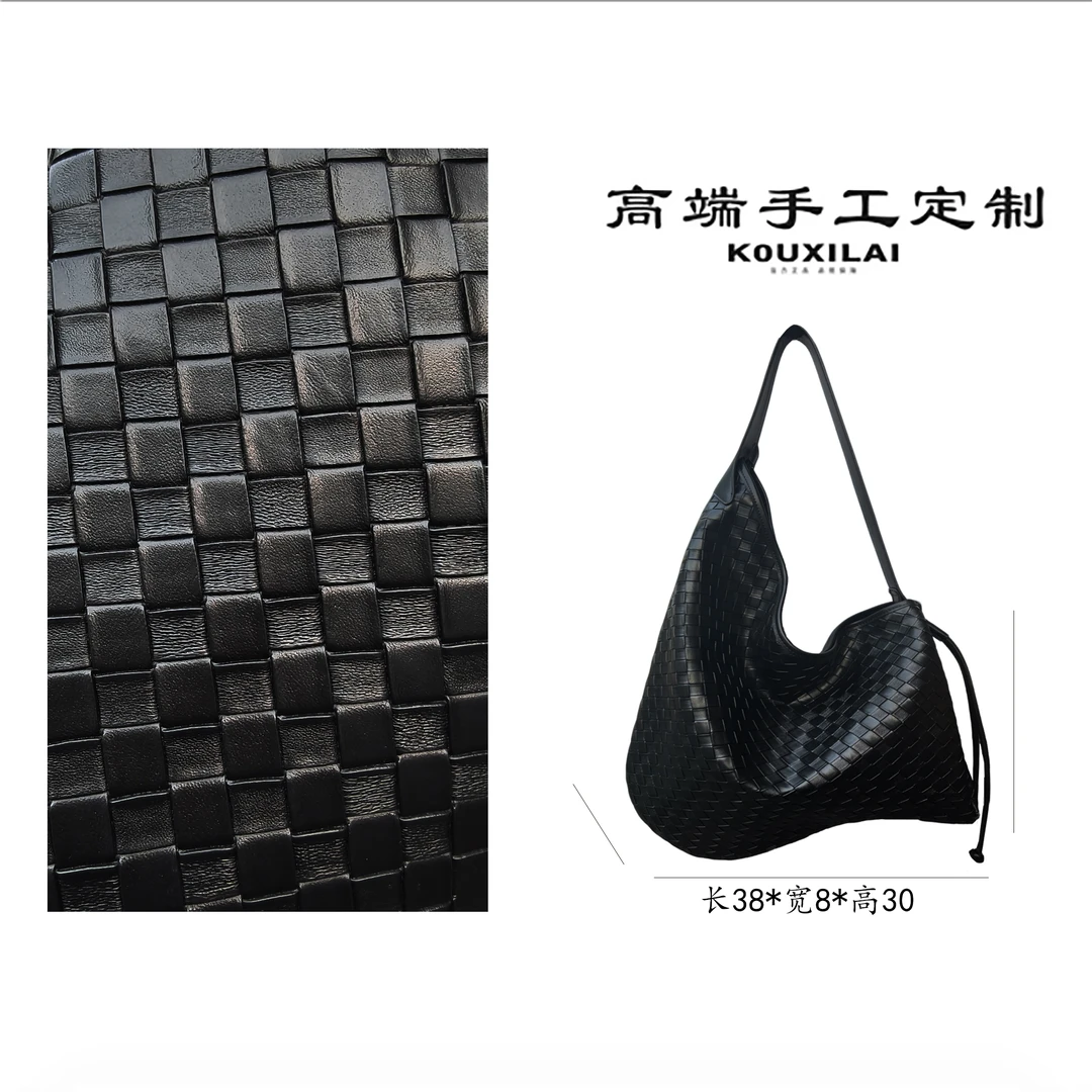 云歌定制-大容量托特包复古编织单肩手提包通勤轻奢斜挎包K8051