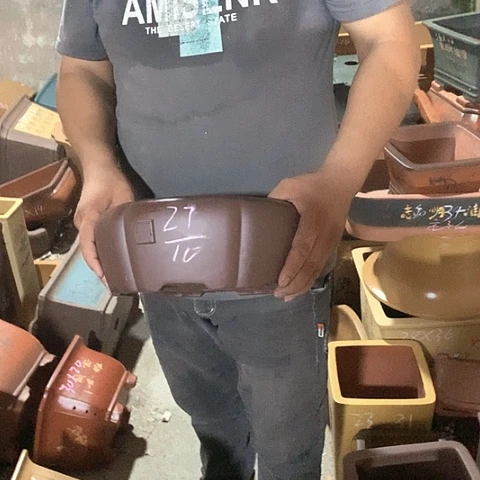 紫砂花盆手工艺品