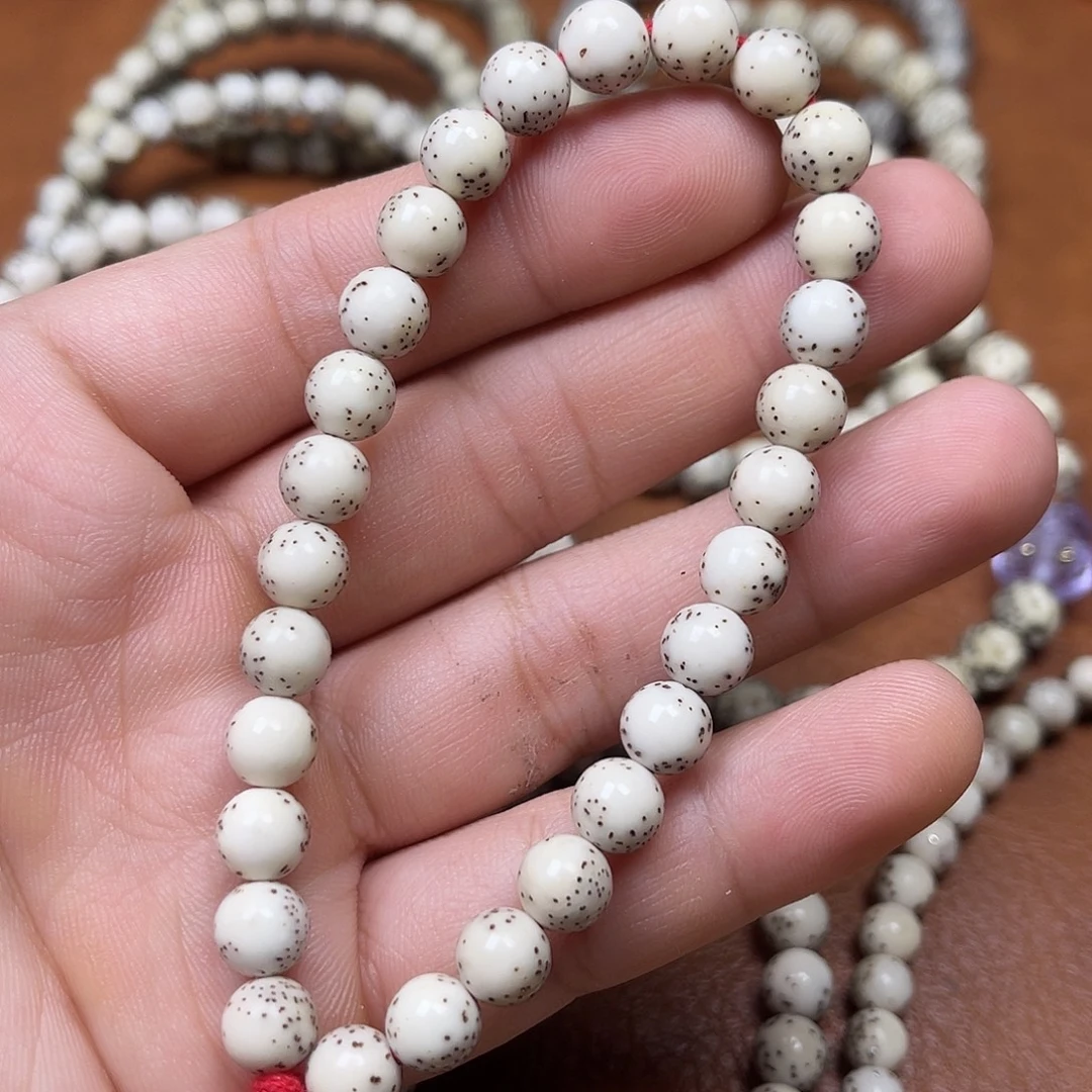 吊坠星月菩提骨瓷白河豚留白