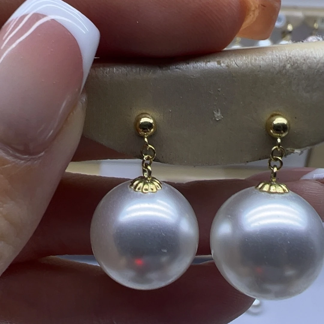 18K金镶嵌耳饰淡水珍珠