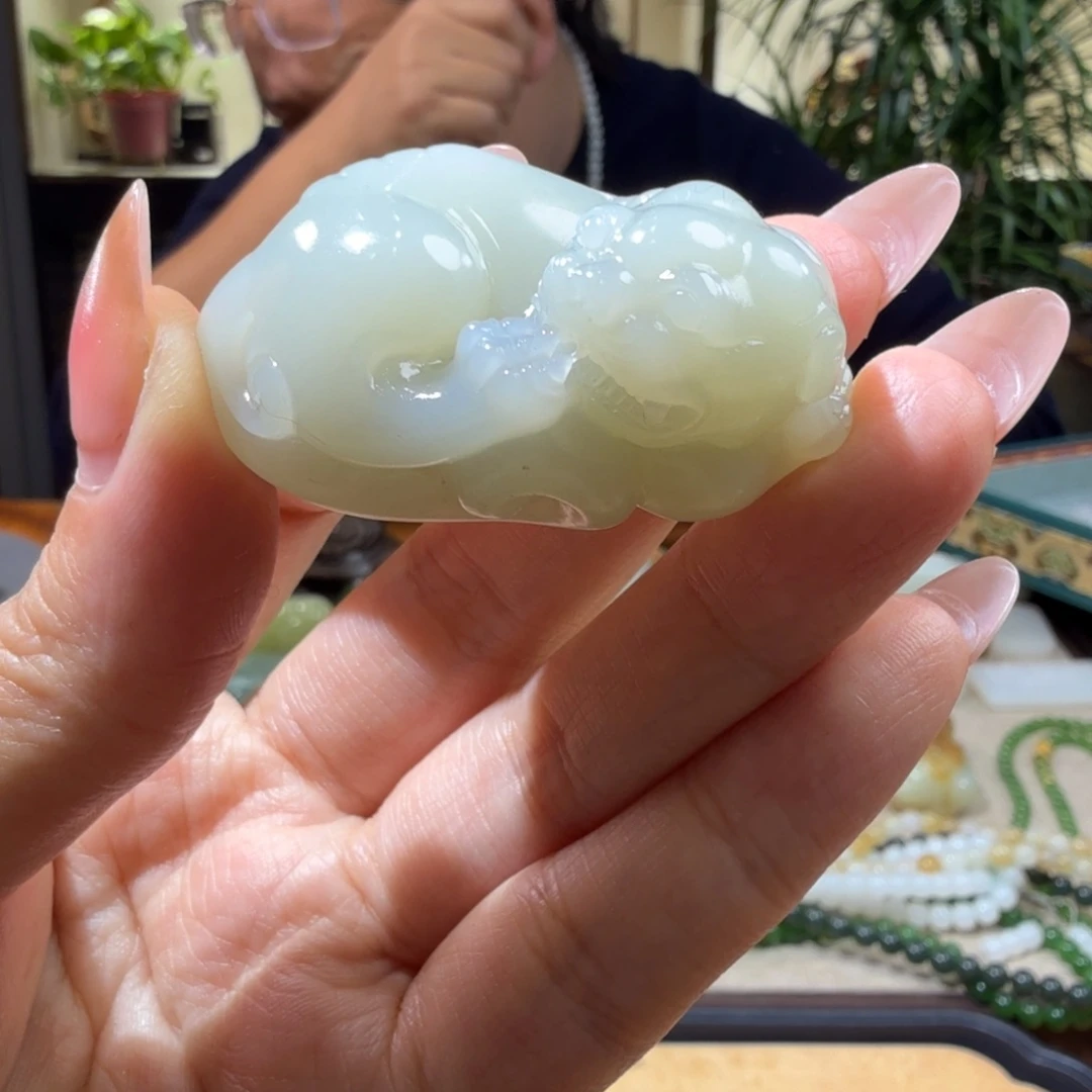 和田玉挂件未镶嵌花**康