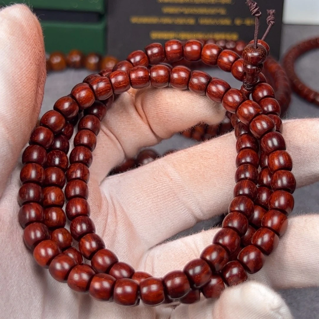 手串/手链小叶紫檀6*7 古切 树头水波鳞底 精工泥高油密