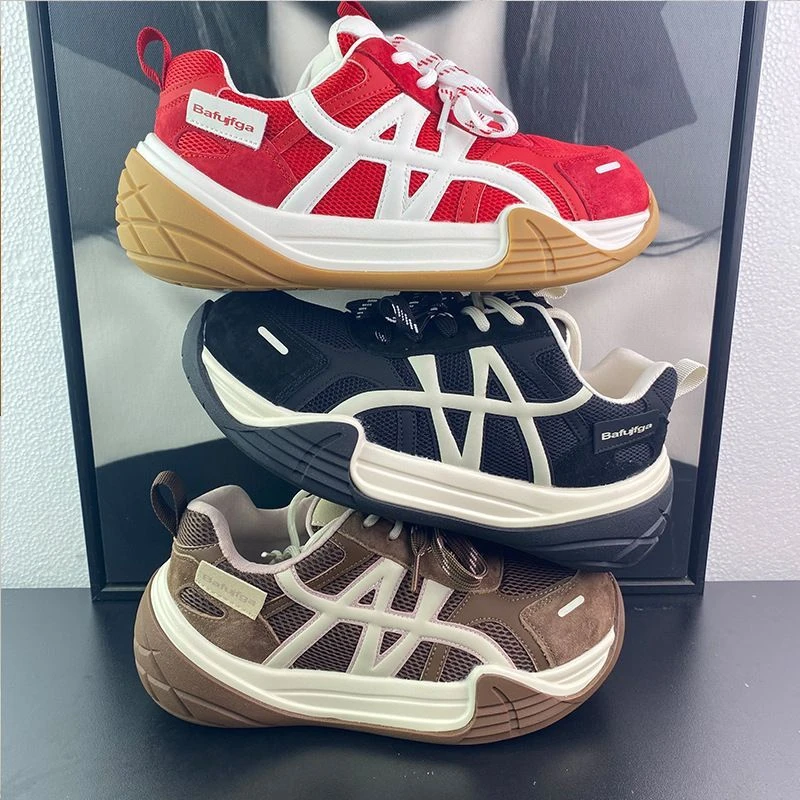 欧货时尚透气厚底老爹鞋女2025秋季新款百搭软底不累脚休闲运动鞋