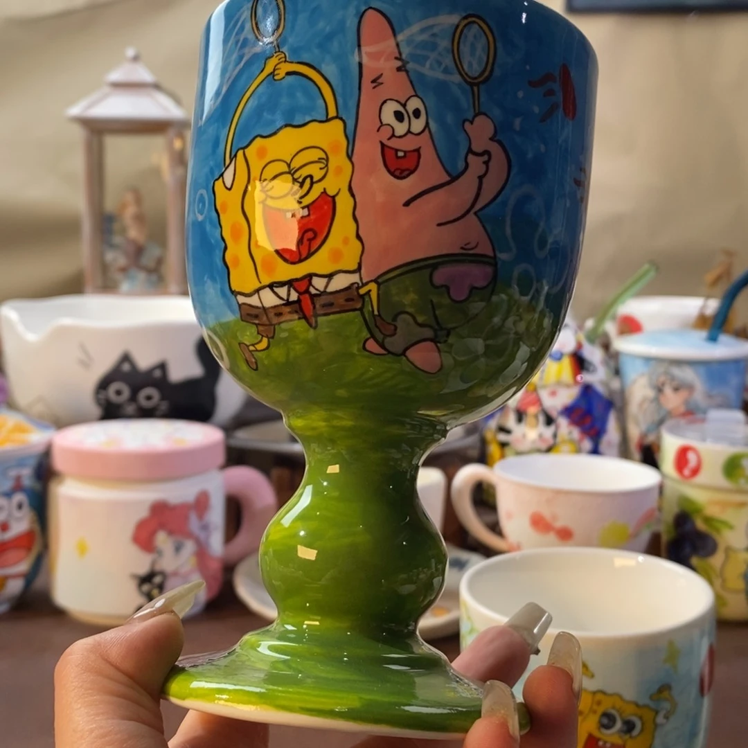 杯景德镇文创手绘可爱水杯