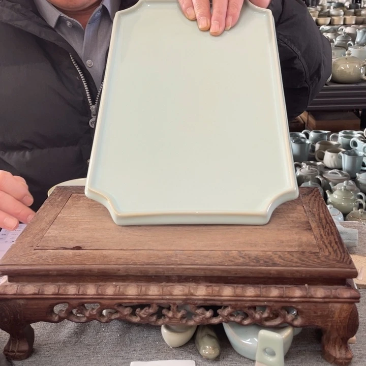 摆件天青釉大茶盘