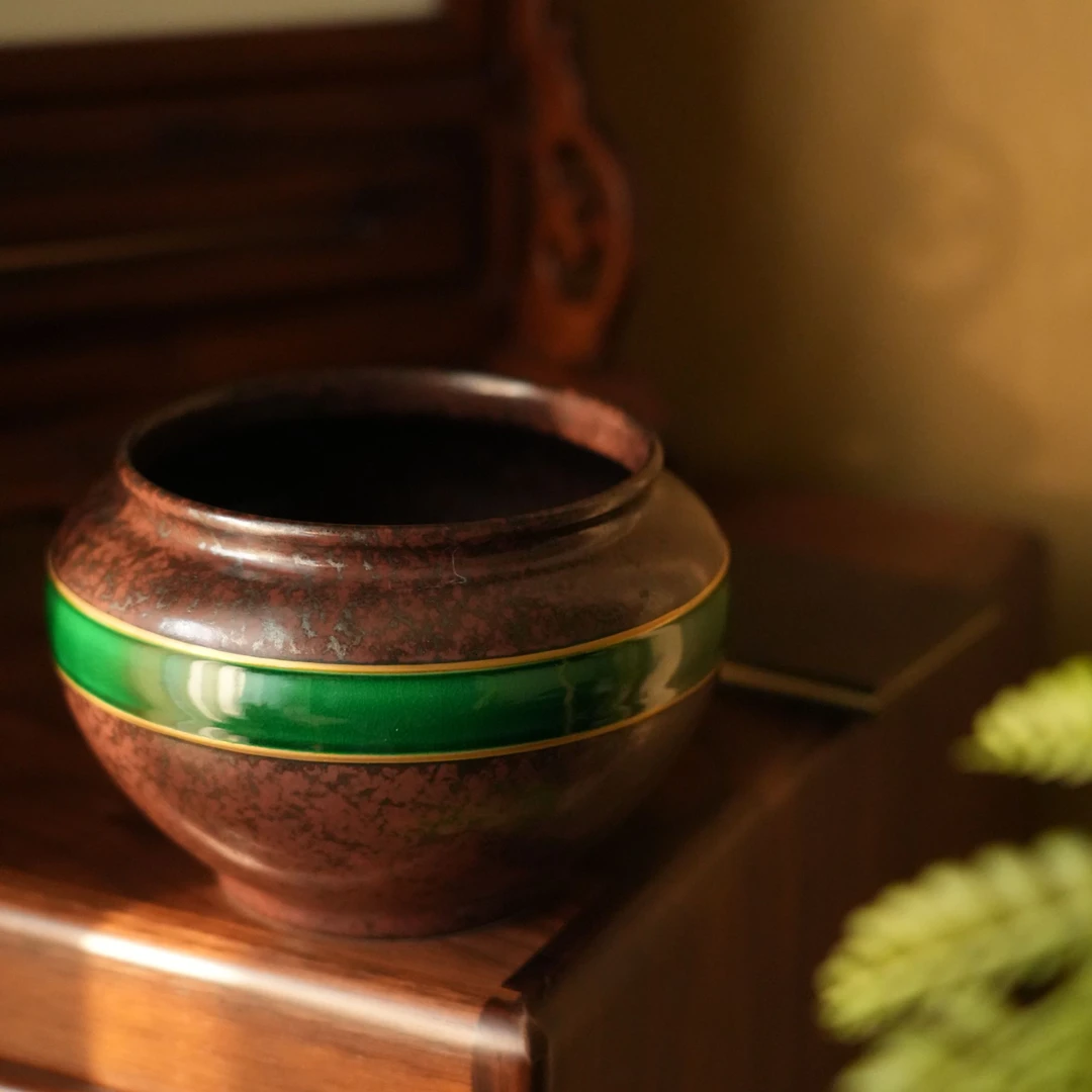 【雲梦】瓷堂里-赤灵斑水洗圆肚建水