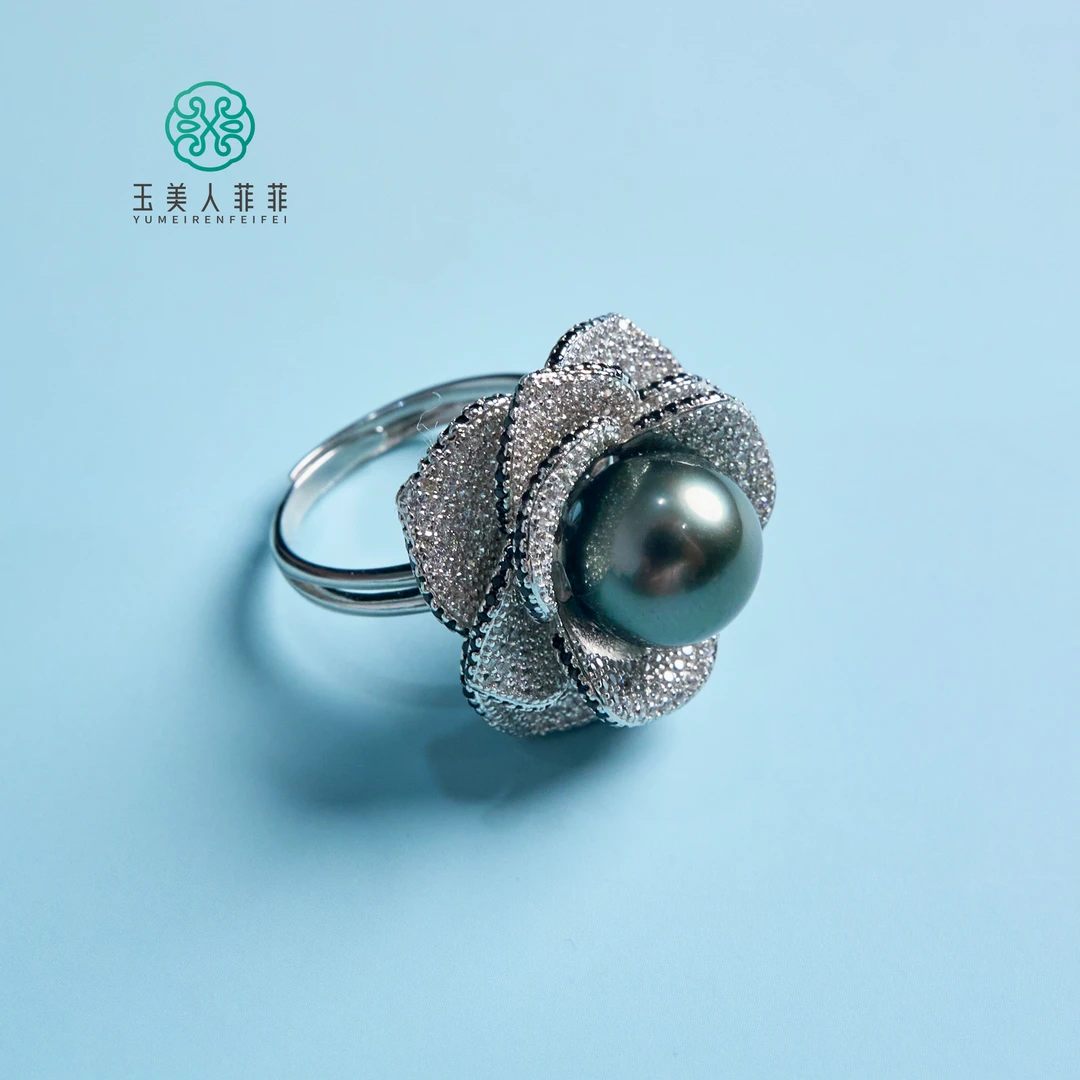 菲菲珠宝好丨大溪地珍珠可调节戒指约23mm-多样性发一