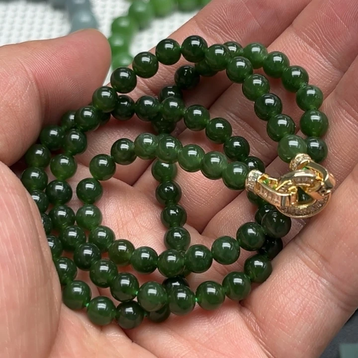 和田玉（碧玉）项链未镶嵌稻****乐