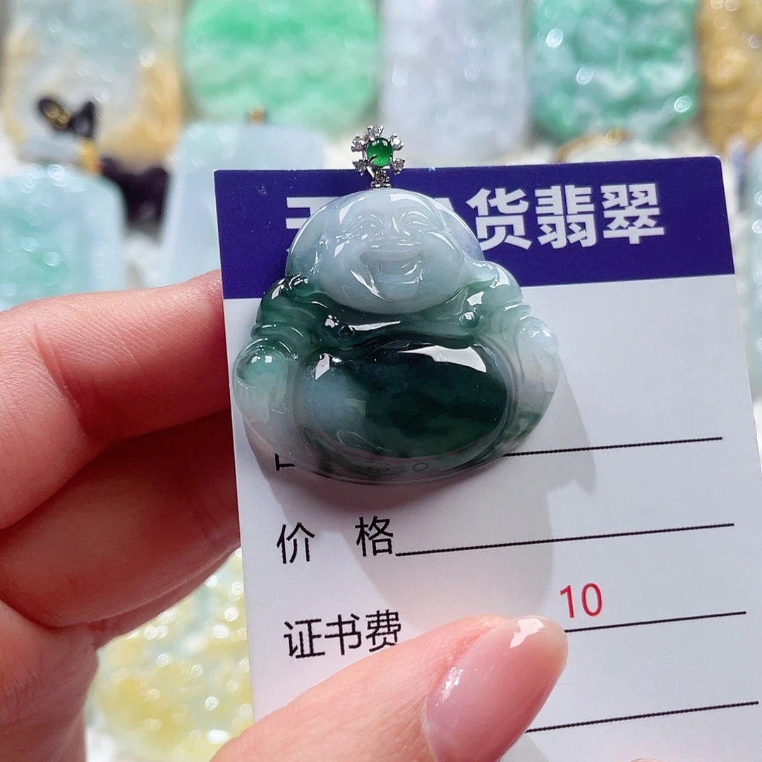 颈饰18K金镶嵌翡翠翡翠