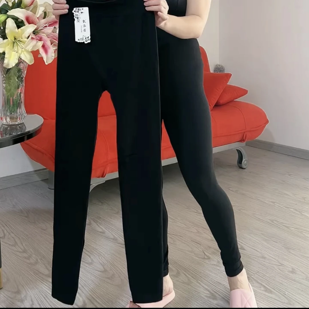 2025*春款高腰高弹加肥加大可外穿可内穿静版黑色打底裤