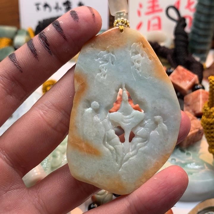 翡翠未镶嵌颈饰保真天然a货翡翠