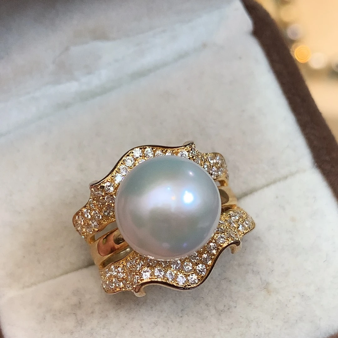 淡水珍珠银S925镶嵌戒指