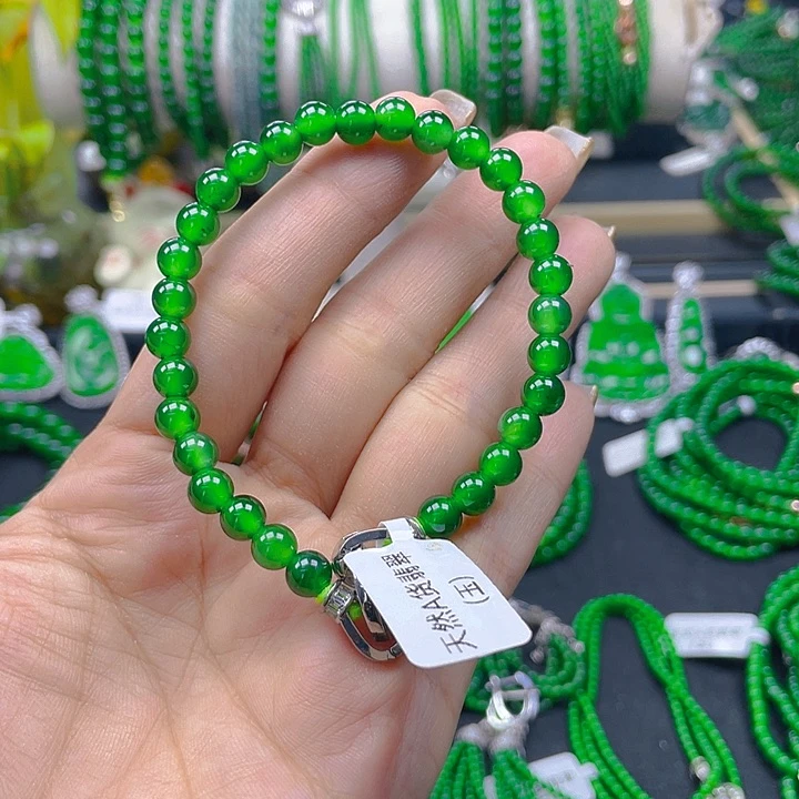 未镶嵌手链翡翠翡翠高冰帝绿手链6