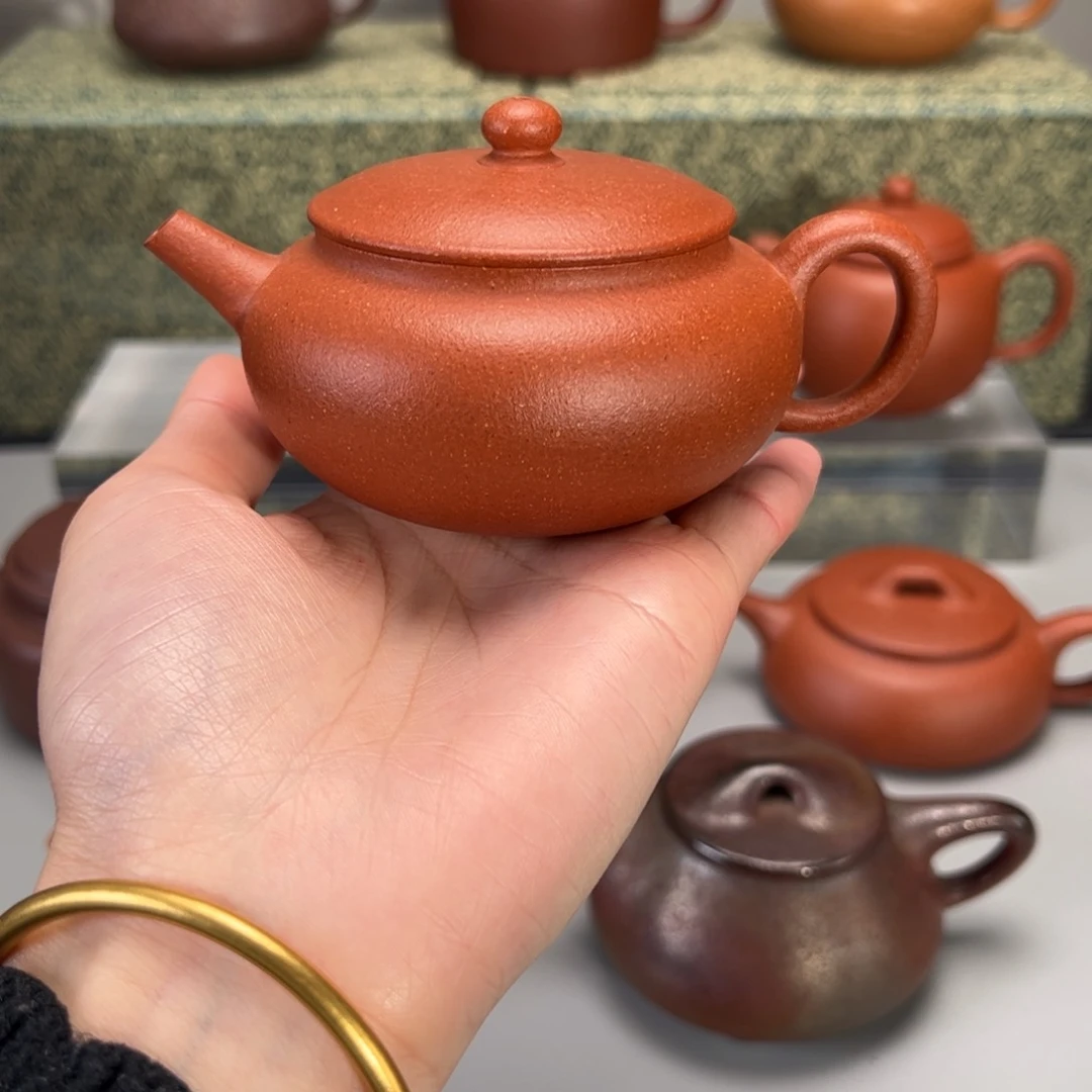 紫砂茶壶红降坡素影150c c