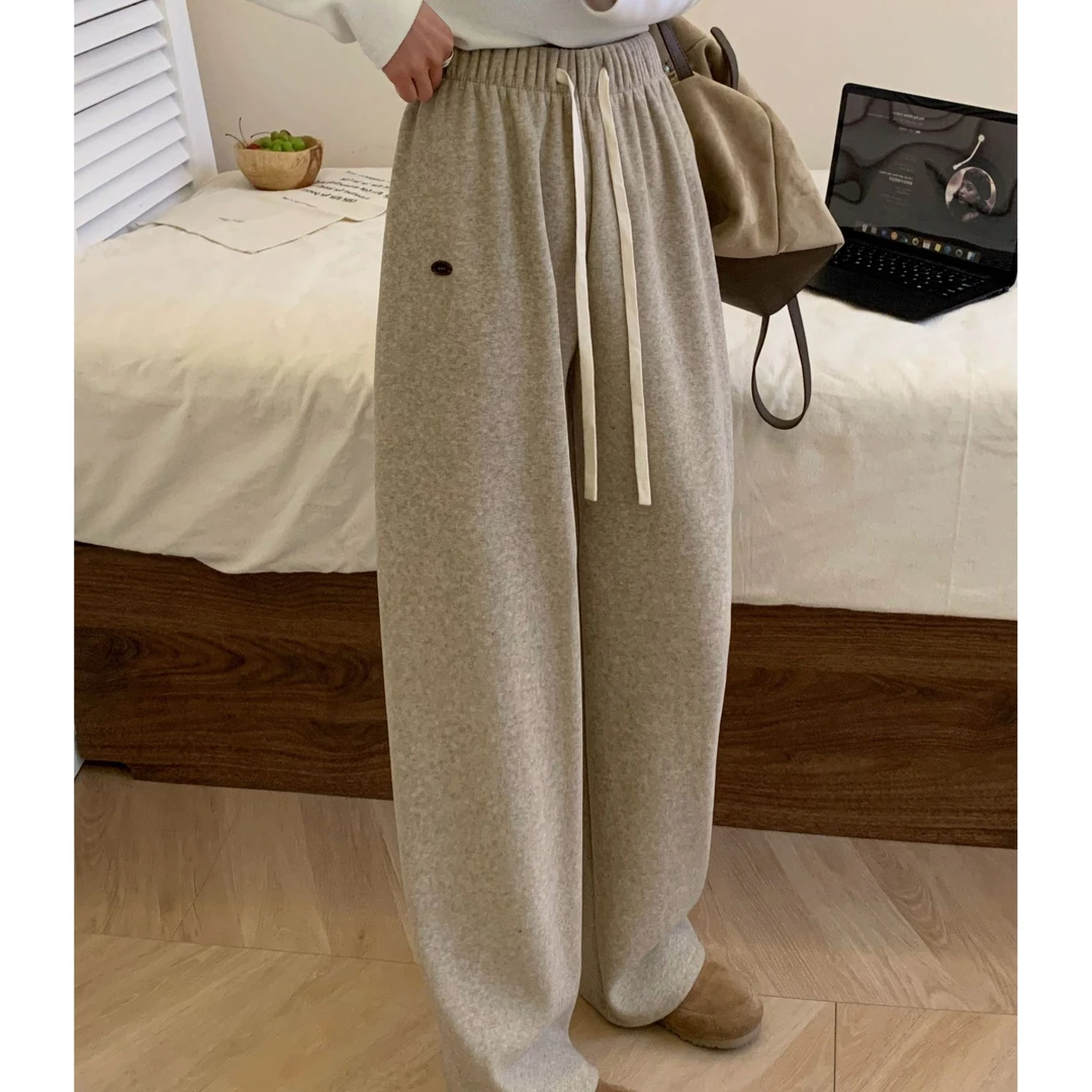 程程甄选 EG家中高腰显瘦直筒休闲毛巾裤9910