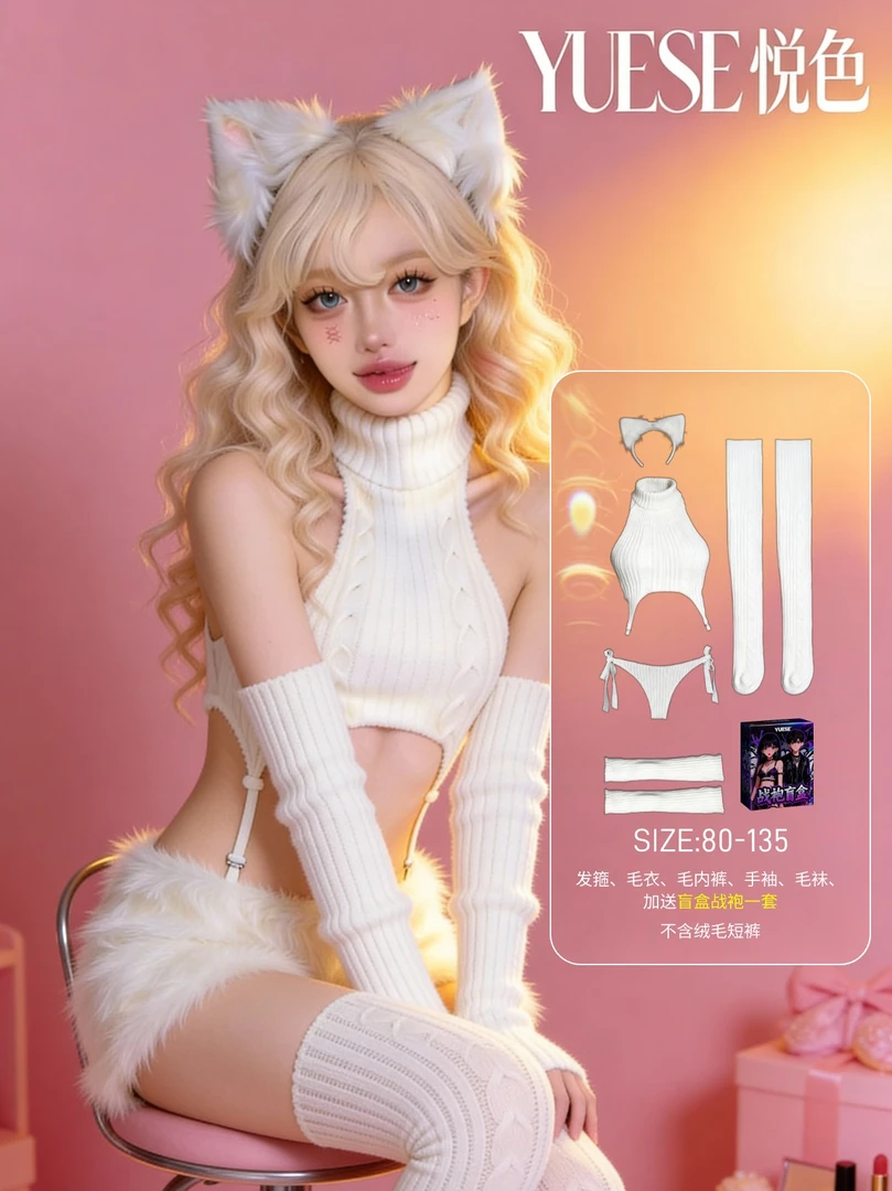 【双笙】姐妹阿狸cos装游戏角色性感套装cosplay女装毛衣纯欲风