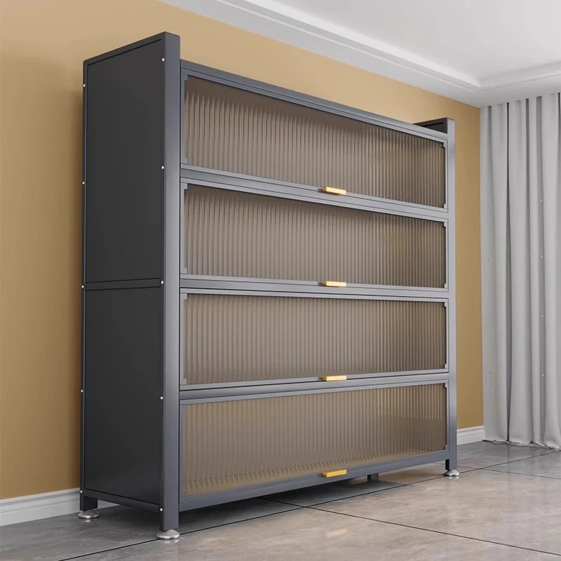 收纳柜置物架多层落地防尘鞋柜书柜家用客厅阳台储物柜橱柜柜子