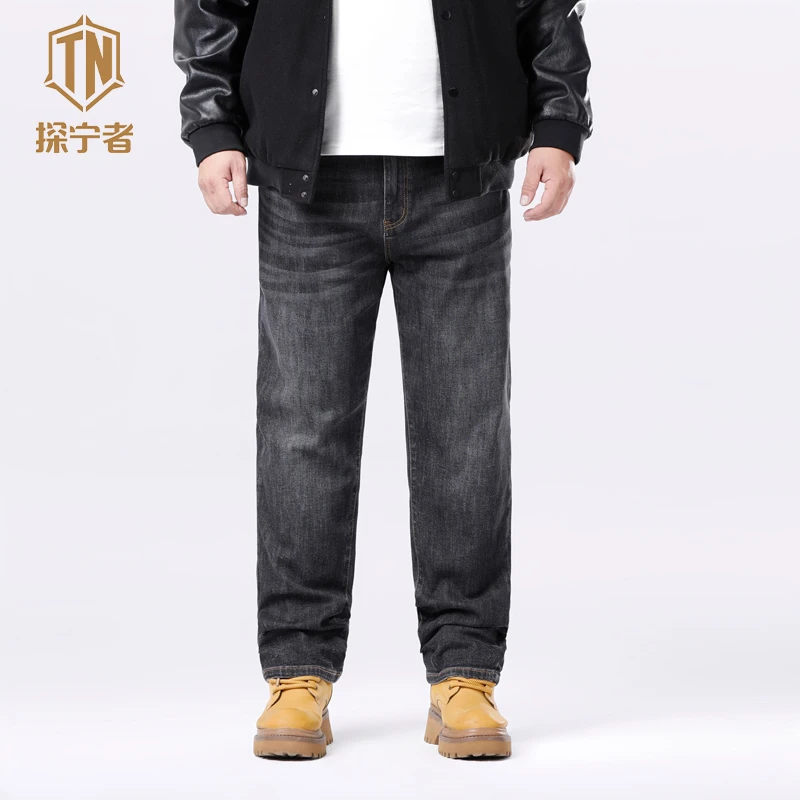 秋冬季大码下装爆款弹力宽松直筒舒适牛仔裤裤子男大码胖子803