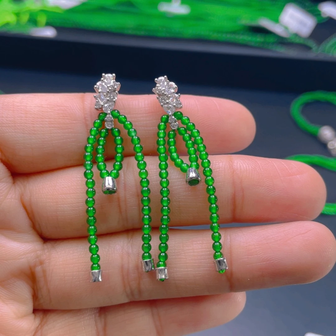 翡翠项链银S925镶嵌，1