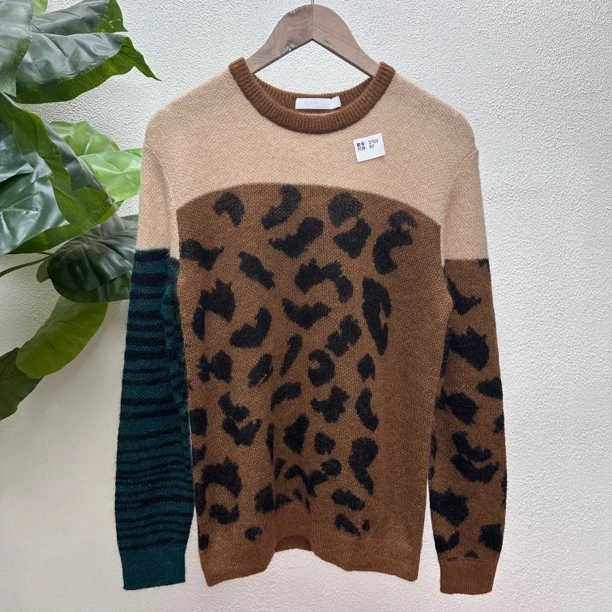 潮牌休闲百搭时尚潮流圆领套头毛衣3703-A13-8