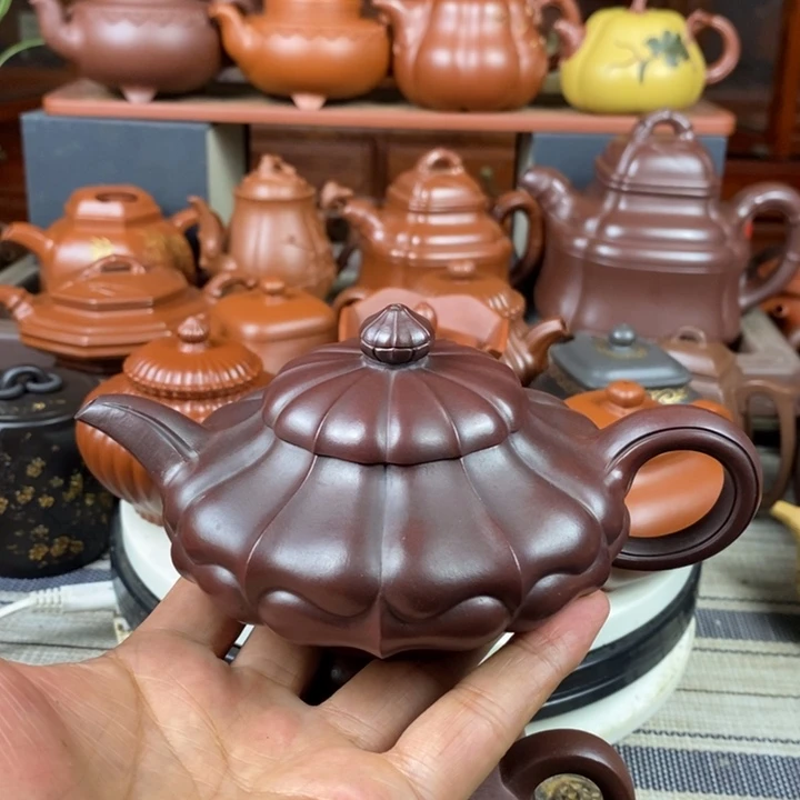 茶壶紫砂合菱260cc原矿老紫泥还原烧特价