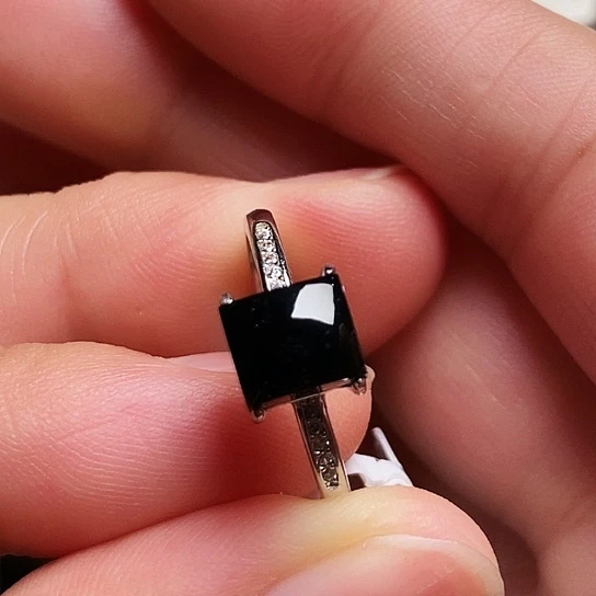 翡翠银S925镶嵌戒指