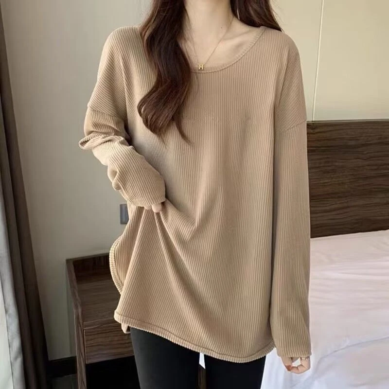 白色长袖t恤女四季2025新款宽松内搭打底衫独特超好看中长款上衣