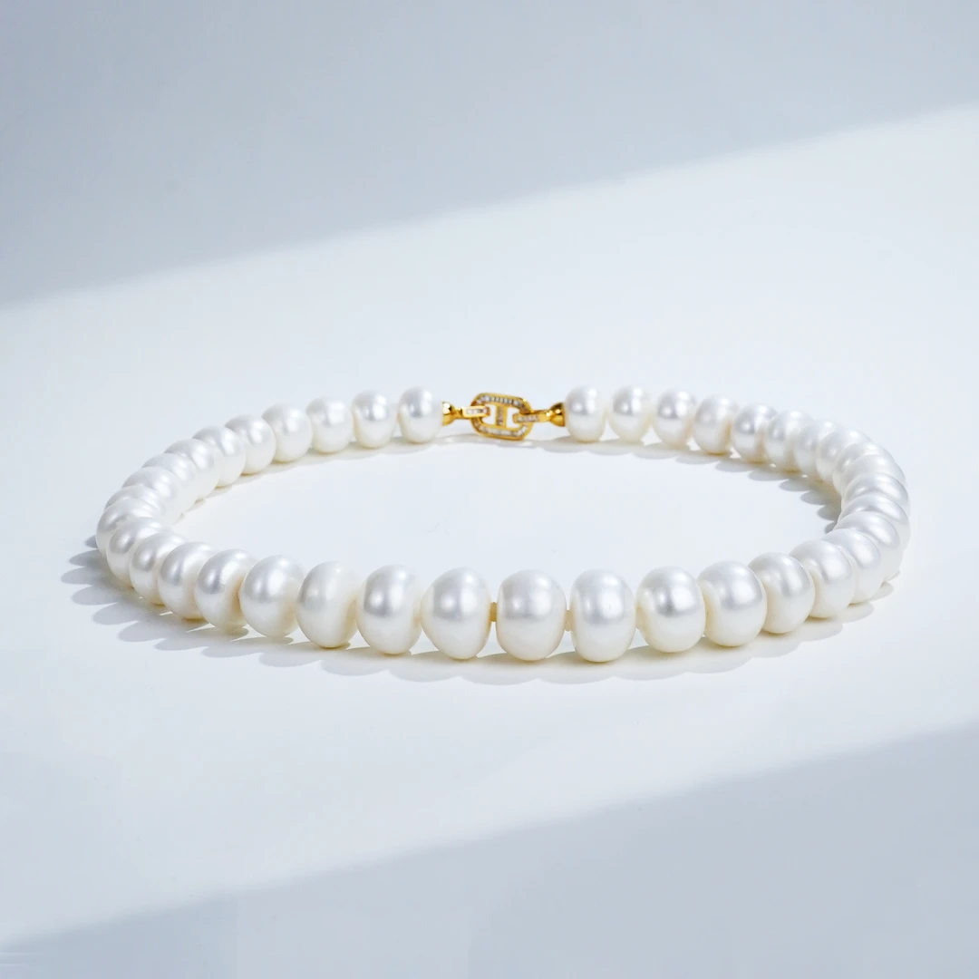 13-15mm诺拉A412 银无核天然淡水珍珠项链45cm