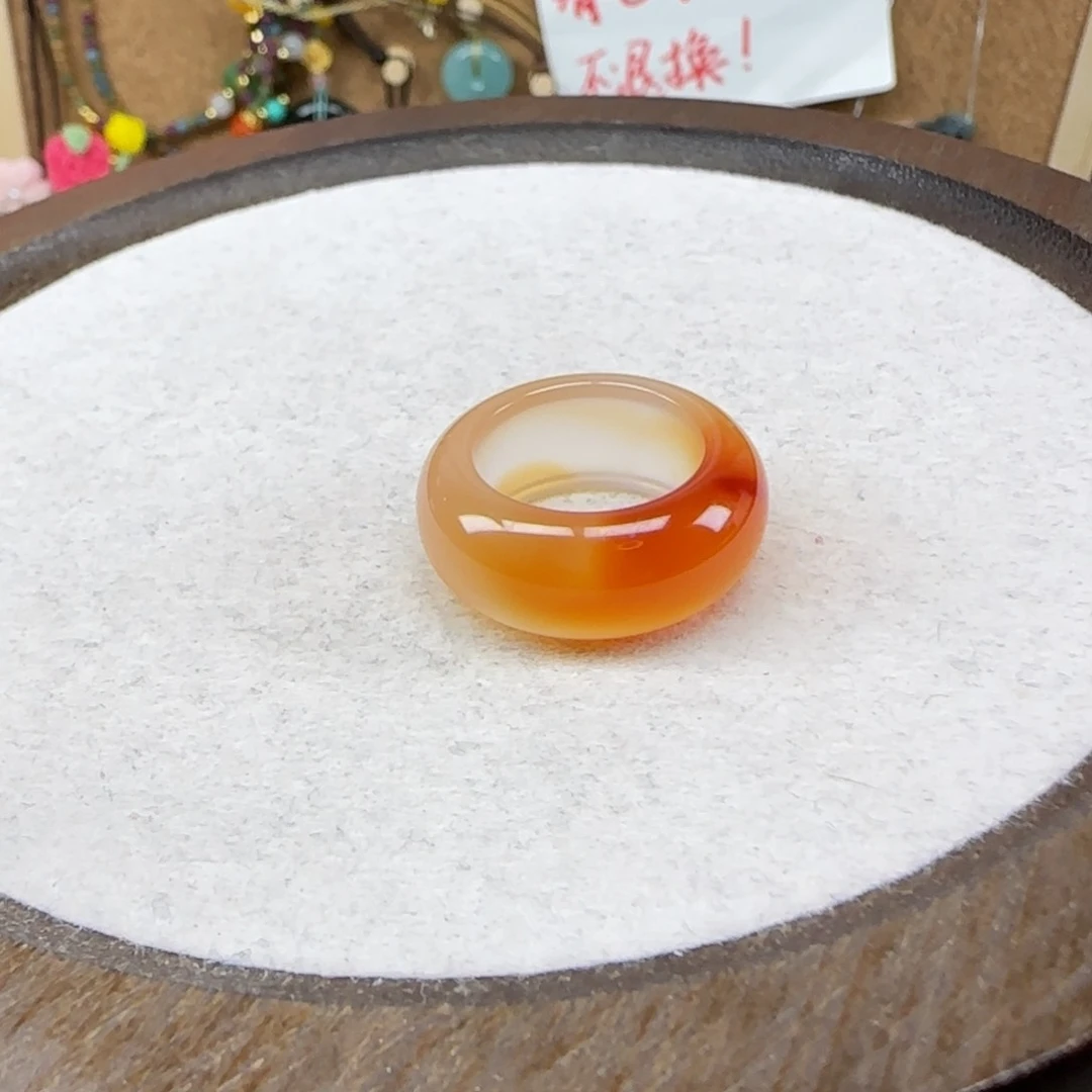 蛇纹石玉未镶嵌戒指14码